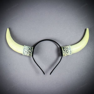 Bull Horns Headband - Bone White